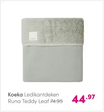 Baby & Tiener Koeka Ledikantdeken Runa Teddy Leaf aanbieding