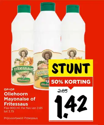 Vomar Voordeelmarkt Oliehoorn Mayonaise of Fritessaus aanbieding