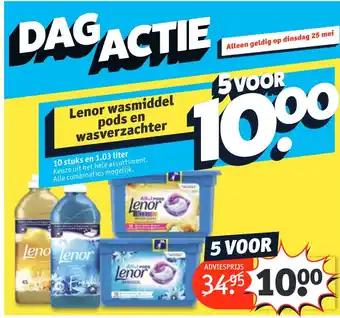 Kruidvat Lenor wasmiddel pods en wasverzachter aanbieding