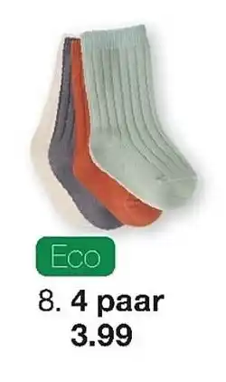 Zeeman Newborn ribsokken 4 paar aanbieding