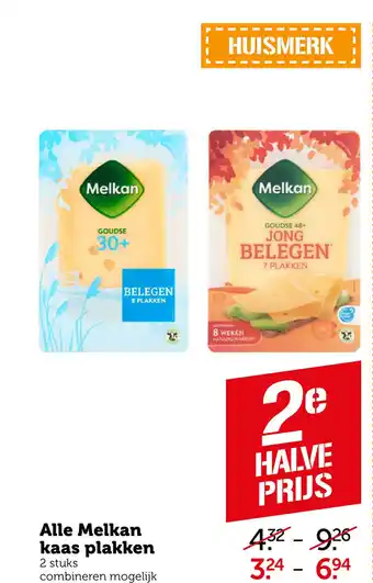 Coop Alle Melkan kaas plakken aanbieding