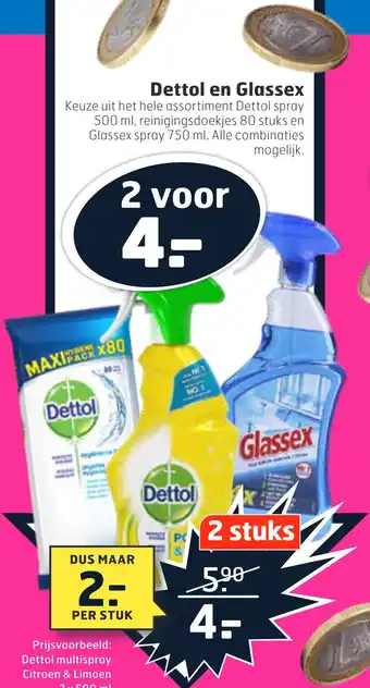 Trekpleister Dettol en Glassex aanbieding