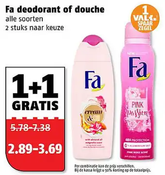 Poiesz Fa deodorant of douche aanbieding