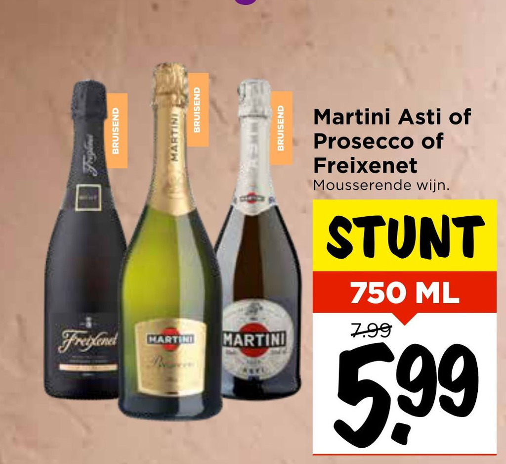 Martini Asti of Prosecco of aanbieding bij Vomar Voordeelmarkt