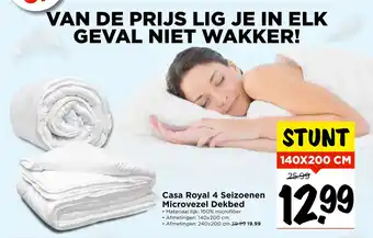 Vomar Voordeelmarkt Casa Royal 4 Seizoenen Microvezel Dekbed aanbieding