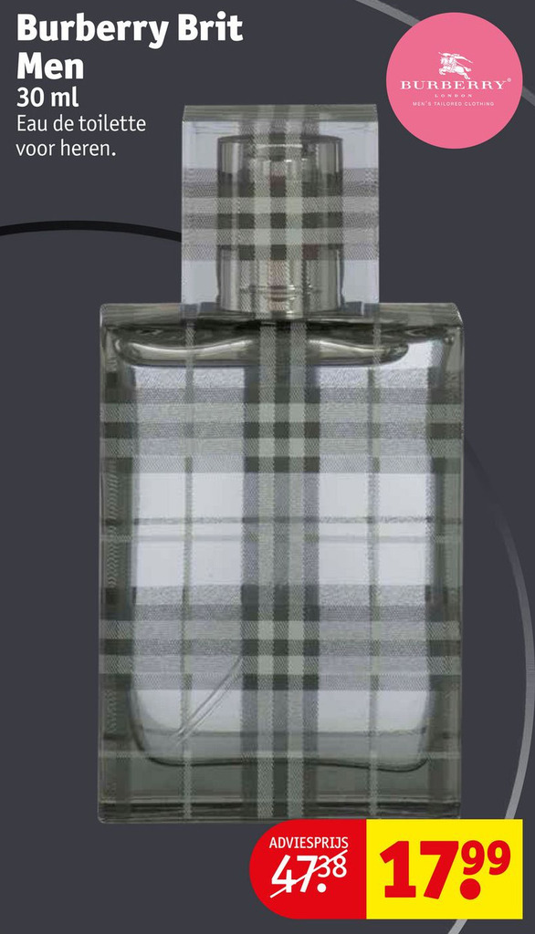 Burberry Brit Men aanbieding bij Kruidvat