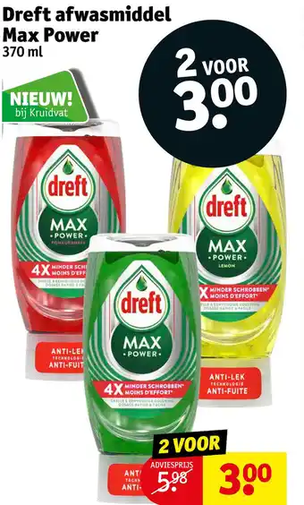 Kruidvat Dreft afwasmiddel Max Power aanbieding