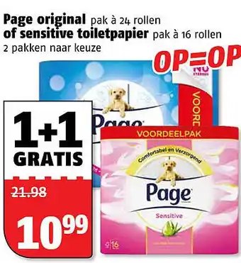 Poiesz Page original of sensitive toiletpapier aanbieding