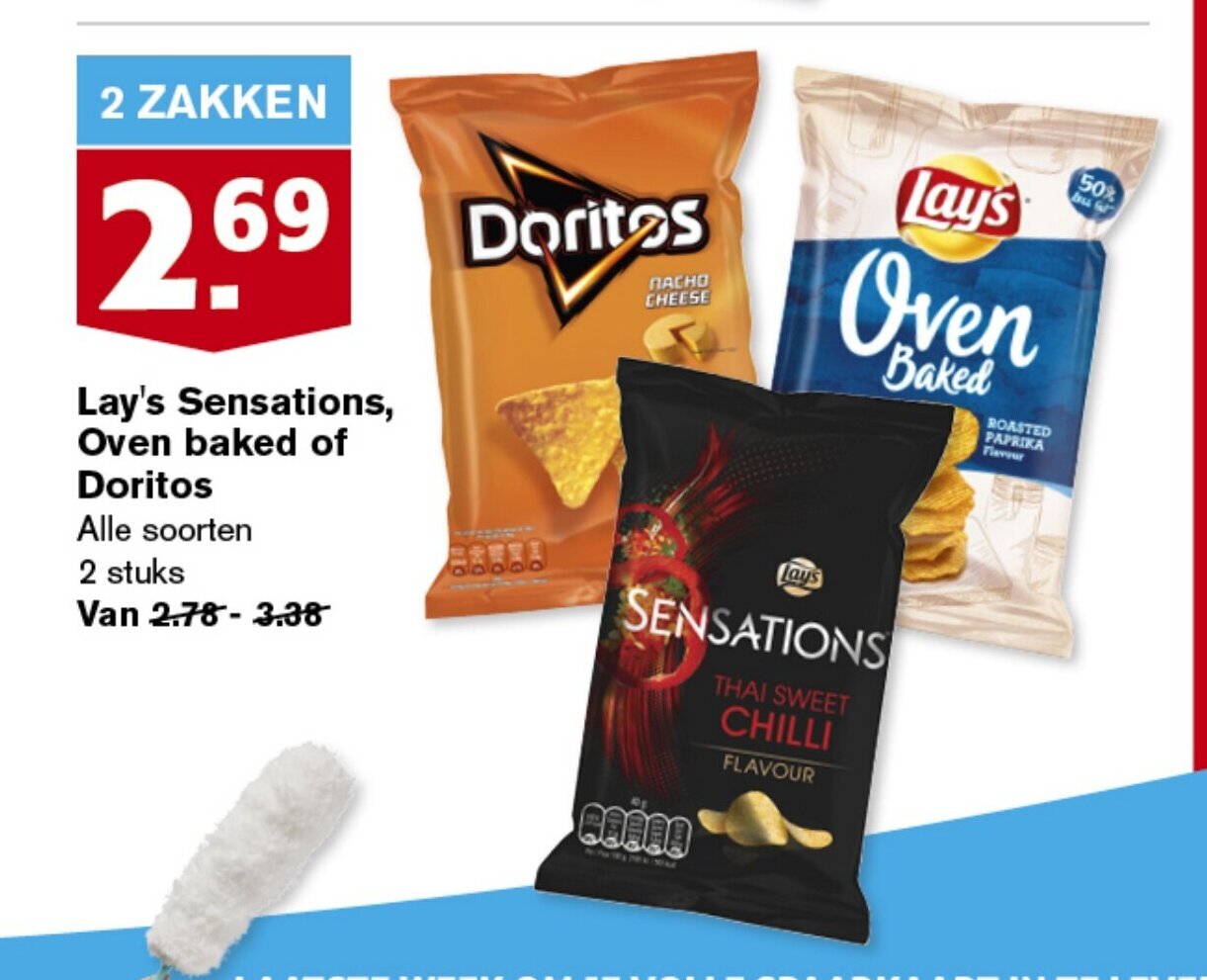 Lay's Sensations, Oven baked of Doritos alle soorten 2 stuks aanbieding bij Hoogvliet