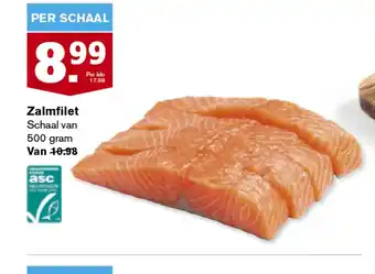 Hoogvliet Zalmfilet schaal van 500 gram aanbieding