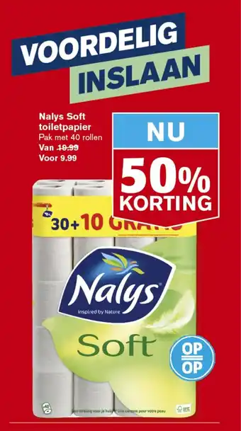 Hoogvliet Nalys Soft toiletpapier 40 rollen per pak aanbieding