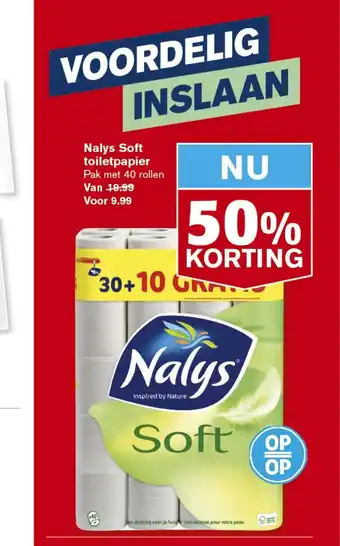 Hoogvliet Nalys Soft toiletpapier 40 rollen per pak aanbieding