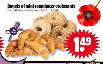 Dirk Bagels of mini roomboter croissants zak 5 of 8 stuks aanbieding