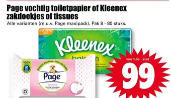 Dirk Page vochtig toiletpapier of kleenex zakdoekjes of tissues pak 8-80 stuks aanbieding