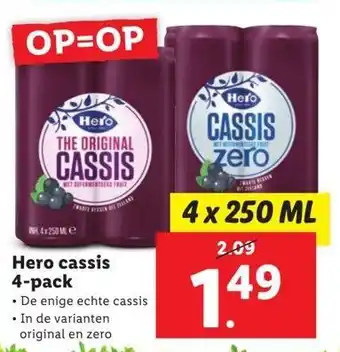 Lidl Hero cassis 4-pack aanbieding