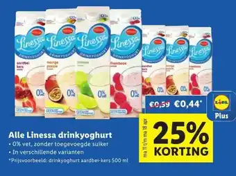 Lidl Alle Linessa drinkyoghurt aanbieding