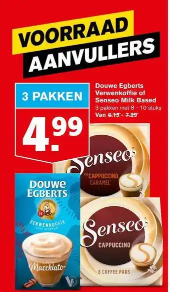 Hoogvliet Douwe Egberts Verwenkoffie Of Senseo Milk Based aanbieding