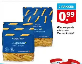 Hoogvliet G'woon Pasta aanbieding