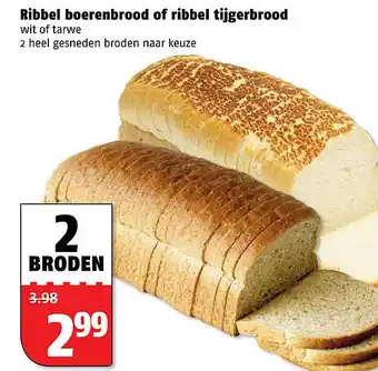 Poiesz Ribbel boerenbrood of ribbel tijgerbrood aanbieding