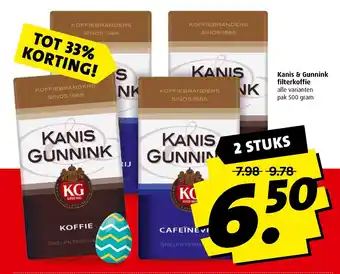 Boni Kanis & gunnink filterkoffie 500g aanbieding