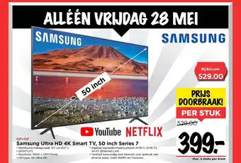 Vomar Voordeelmarkt Samsung Ultra HD 4K Smart TV, 50 Inch Series 7 aanbieding