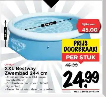 Vomar Voordeelmarkt XXL Bestway Zwembad 244 Cm aanbieding