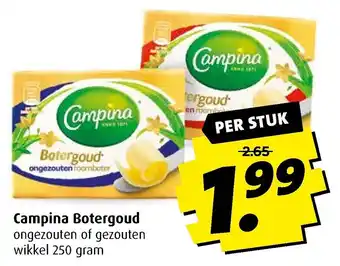 Boni Campina botergoud 250g aanbieding