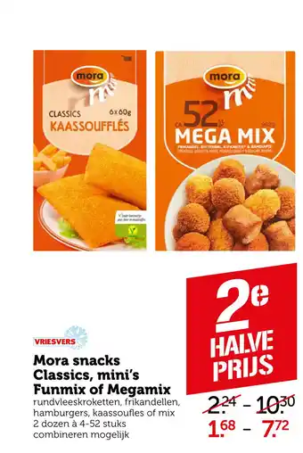 Coop Mora snacks Classics, mini's Funmix of Megamix aanbieding