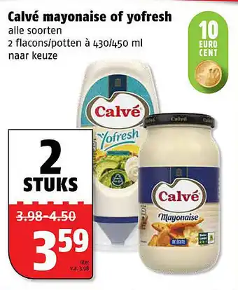 Poiesz Calvé mayonaise of yofresh aanbieding