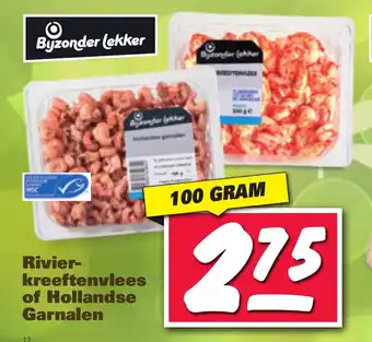 Nettorama Rivier-kreeftenvlees of hollandse garnalen 100g aanbieding