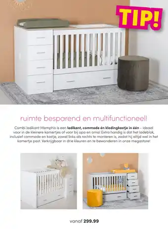 Baby & Tiener Combi ledikant Memphis aanbieding