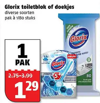 Poiesz Glorix toiletblok of doekjes aanbieding