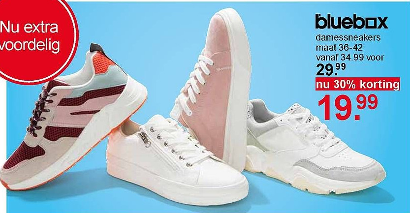 bluebox damessneakers maat 36-42 aanbieding bij Scapino