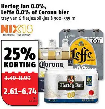 Poiesz Hertog jan 0.0%, leffe 0.0% of corona bier aanbieding