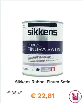 Verfwinkel.nl Sikkens rubbol finura satin aanbieding