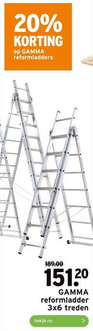 GAMMA GAMMA reformladder 3x6 treden aanbieding