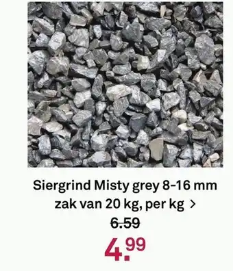 Karwei Siergrind Misty grey 8-16 mm zak van 20 kg, per kg > aanbieding