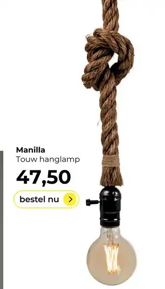 Lampidee Manilla Touw hanglamp aanbieding