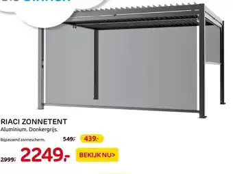 Praxis RIACI ZONNETENT Aluminium. Donkergrijs. aanbieding