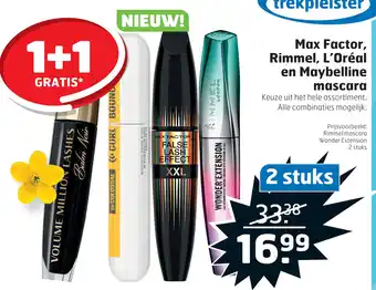 Trekpleister Max Factor, Rimmel, L'Oréal en Maybelline mascara aanbieding