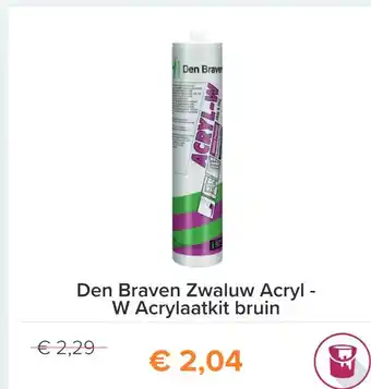 Verfwinkel.nl Den braven zwaluw acryl - W acrylaatkit bruin aanbieding