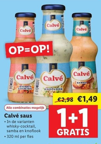 Lidl Calvé saus aanbieding