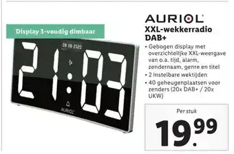 Lidl AURIOL XXL-wekkerradio DAB+ aanbieding