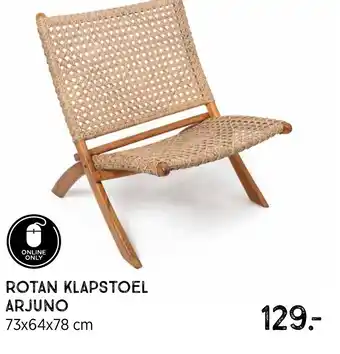 Xenos Rotan Klapstoel Arjuno 73x64x78 cm aanbieding