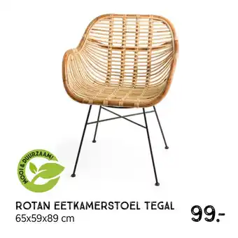 Xenos Rotan Eetkamerstoel Tegal 65x59x89 cm aanbieding