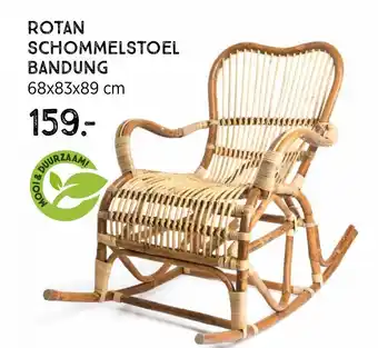 Xenos Rotan Schommelstoel Bandung 68x83x89 cm aanbieding