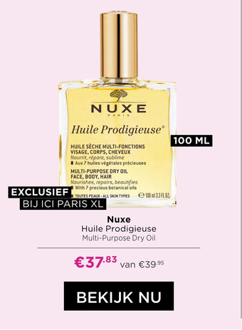 ICI Paris XL Nuxe Huile Prodigieuse Multi-Purpose Dry Oil aanbieding
