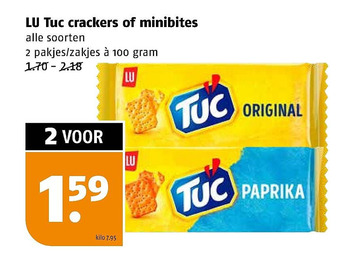 Poiesz LU Tuc crackers of minibites aanbieding