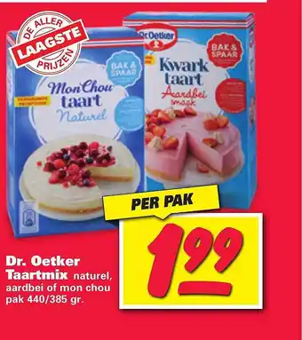 Nettorama Dr. Oetker Taartmix Naturel, Aardbei Of Mon Chou aanbieding