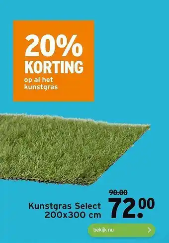 GAMMA Kunstgras Select 200x300 Cm 20% Korting aanbieding